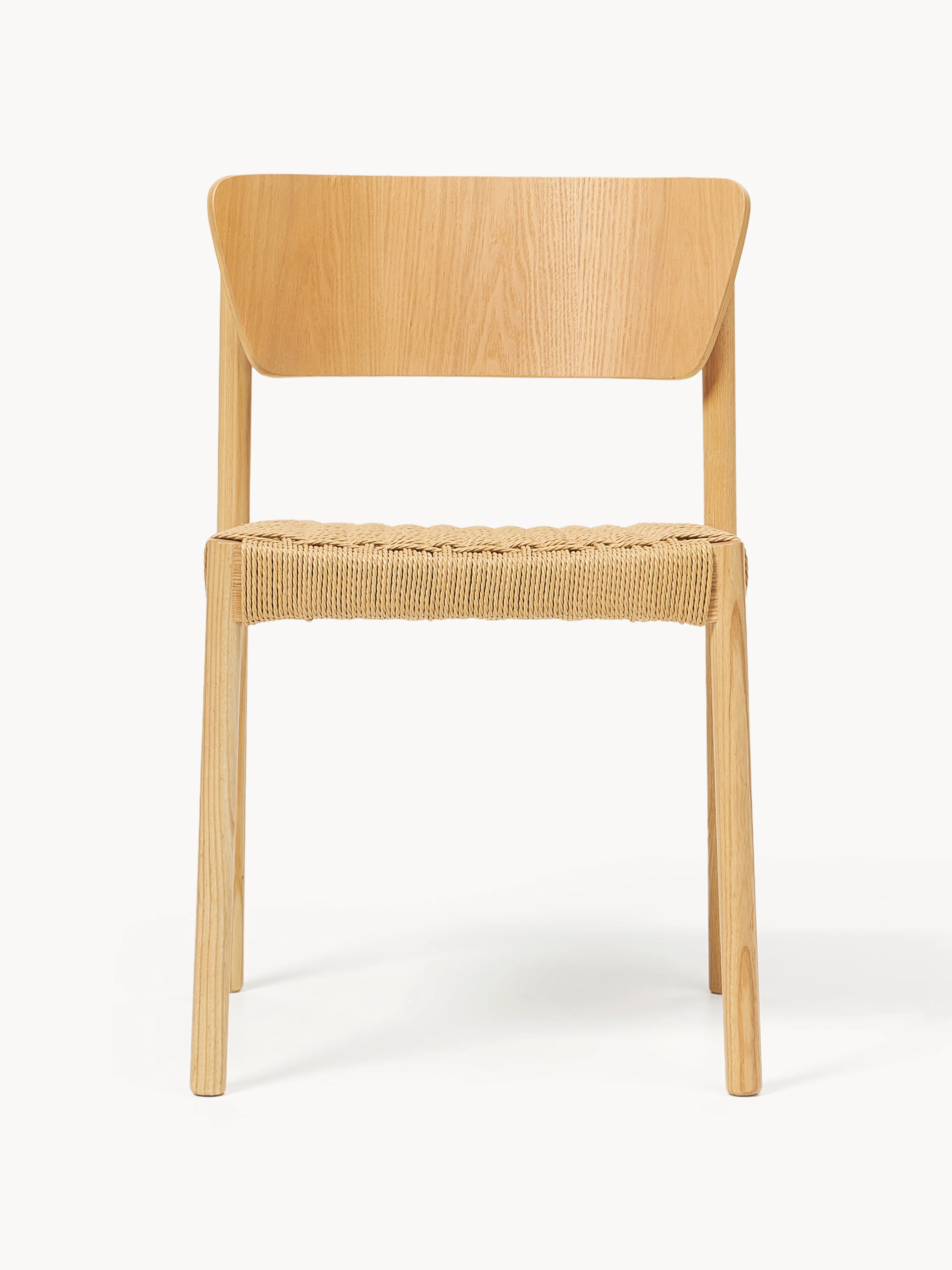 Houten stoelen Danny met rotan zitvlak, 2 stuks