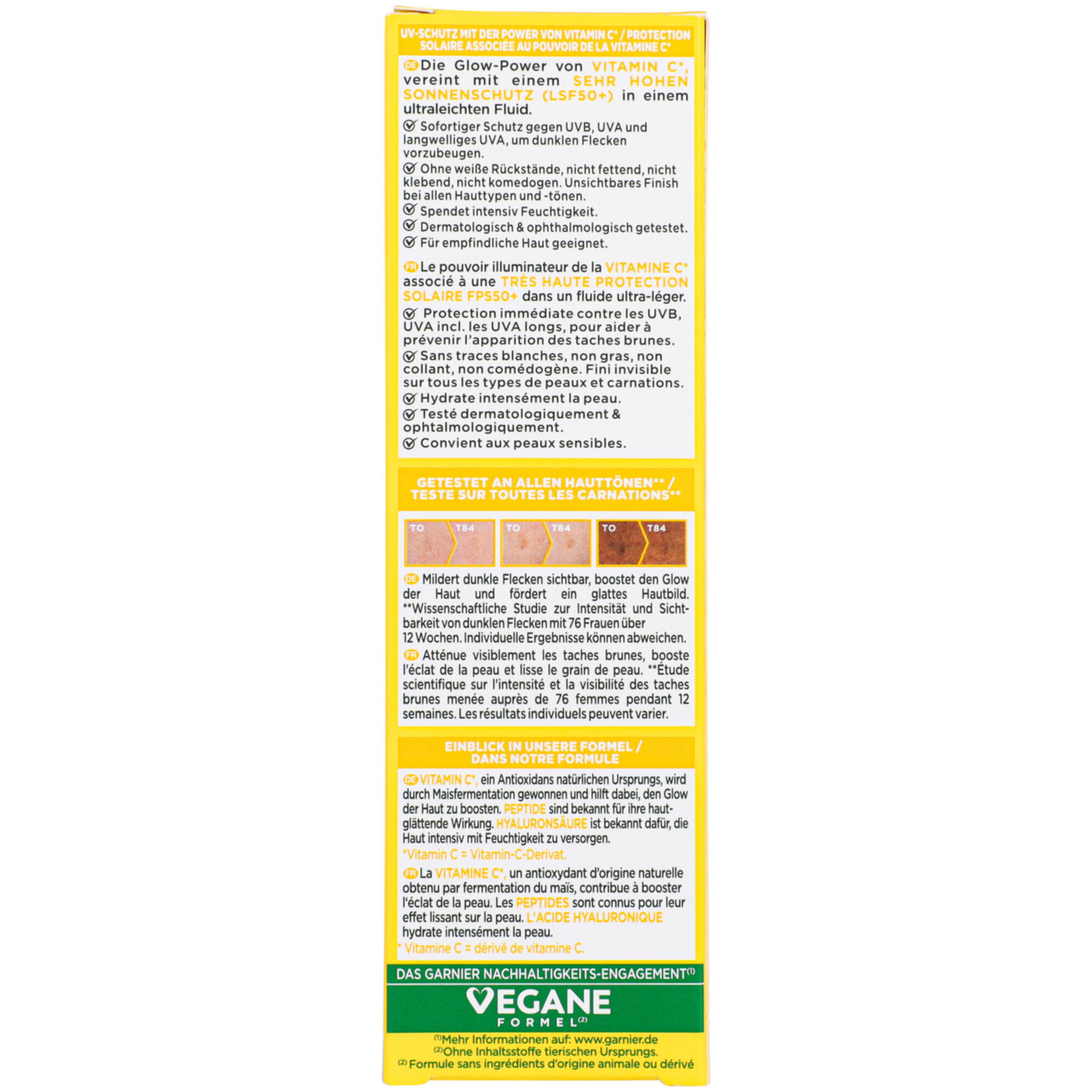 Garnier SkinActive Vitamin C Tägliches Sonnenfluid Invisible mit LSF 50+