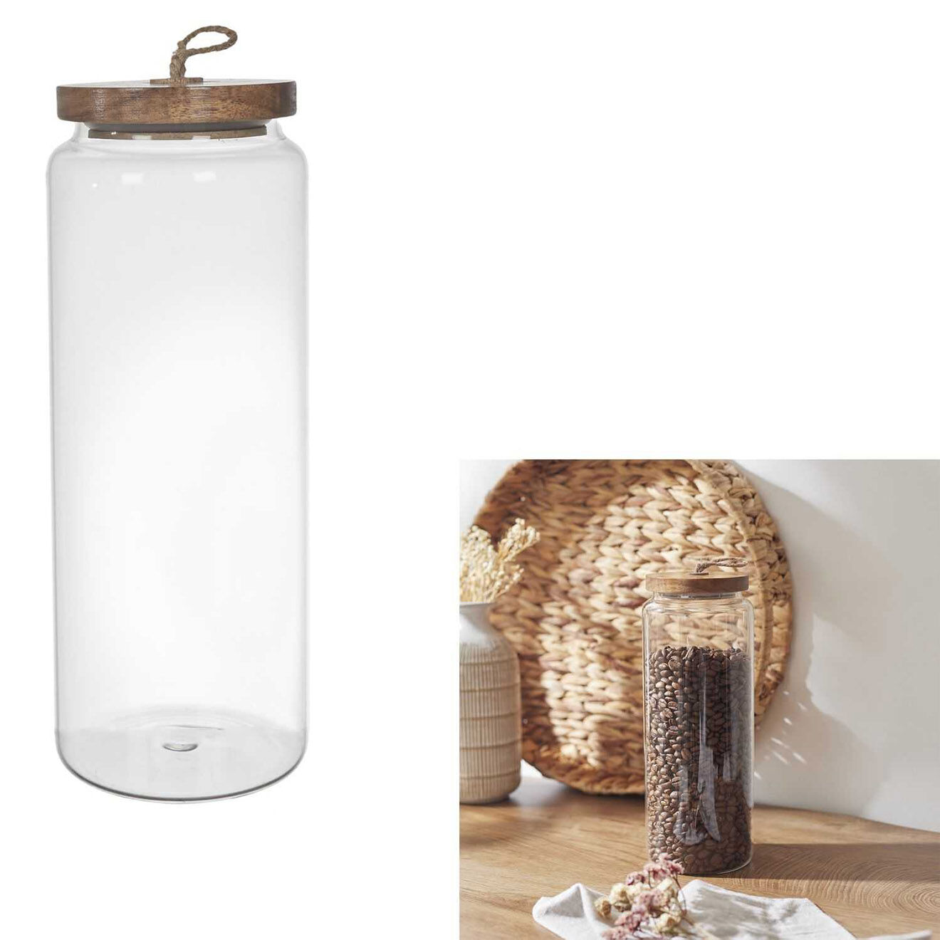 Home Deco Factory Bocal Acacia transparent - 10x27.5x10 cm