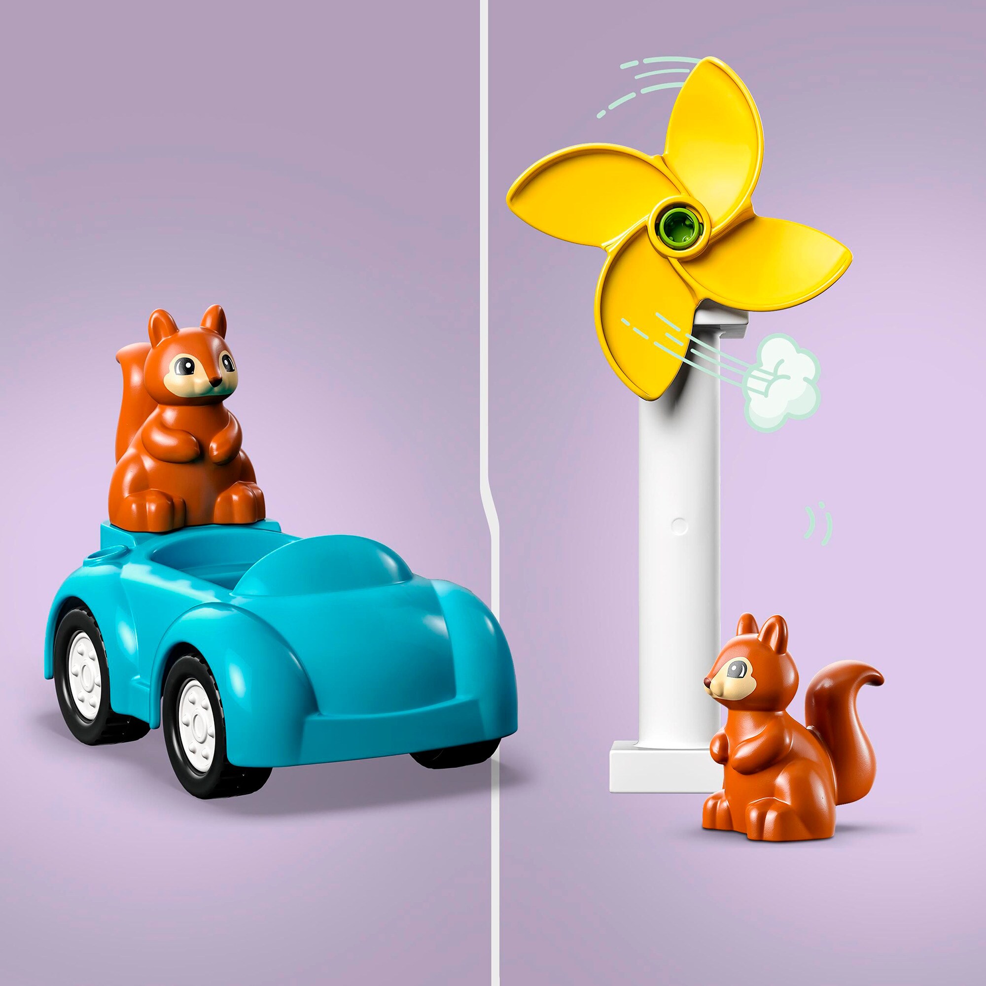 LEGO Konstruktionsspielzeug DUPLO Windrad und Elektroauto