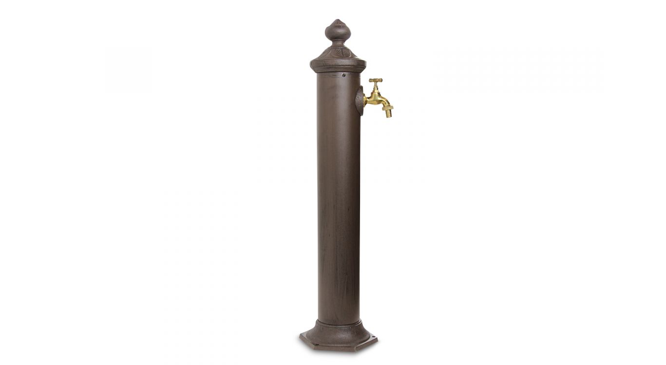 Fontaine de jardin métal marron 21x18.5x83cm