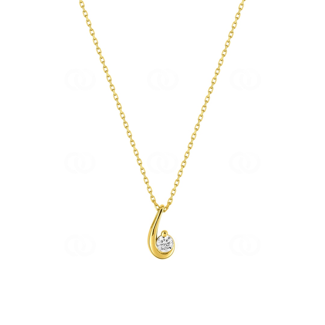 Collier mit Anhänger 750/18 K Gelbgold mit Zirkonia