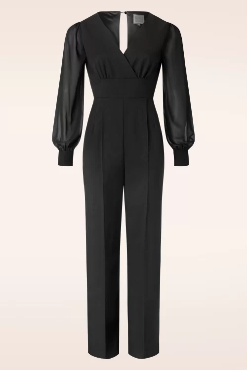Glamour Bunny Business Babe Sharon jumpsuit in zwart