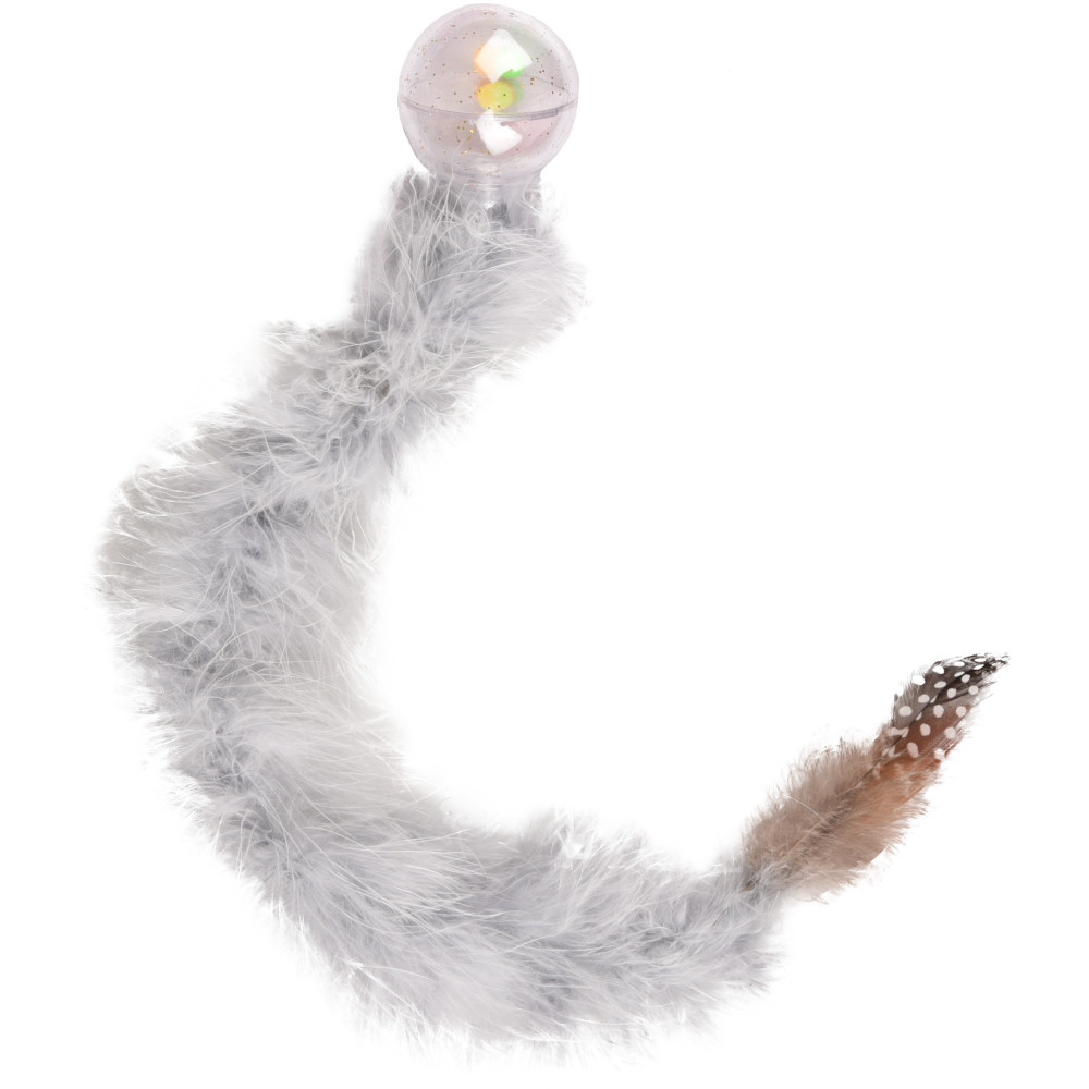 1 balle boa avec plume 47 cm jouet pour chat couleur aléatoire
