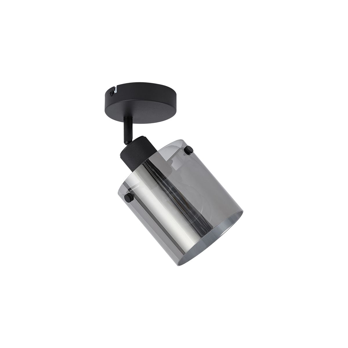 Design wandspot zwart met smoke glas - Domo