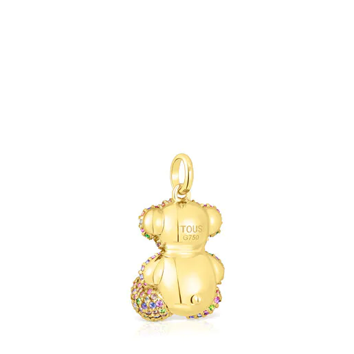 Pingente Urso Ousado com Gema e Ouro