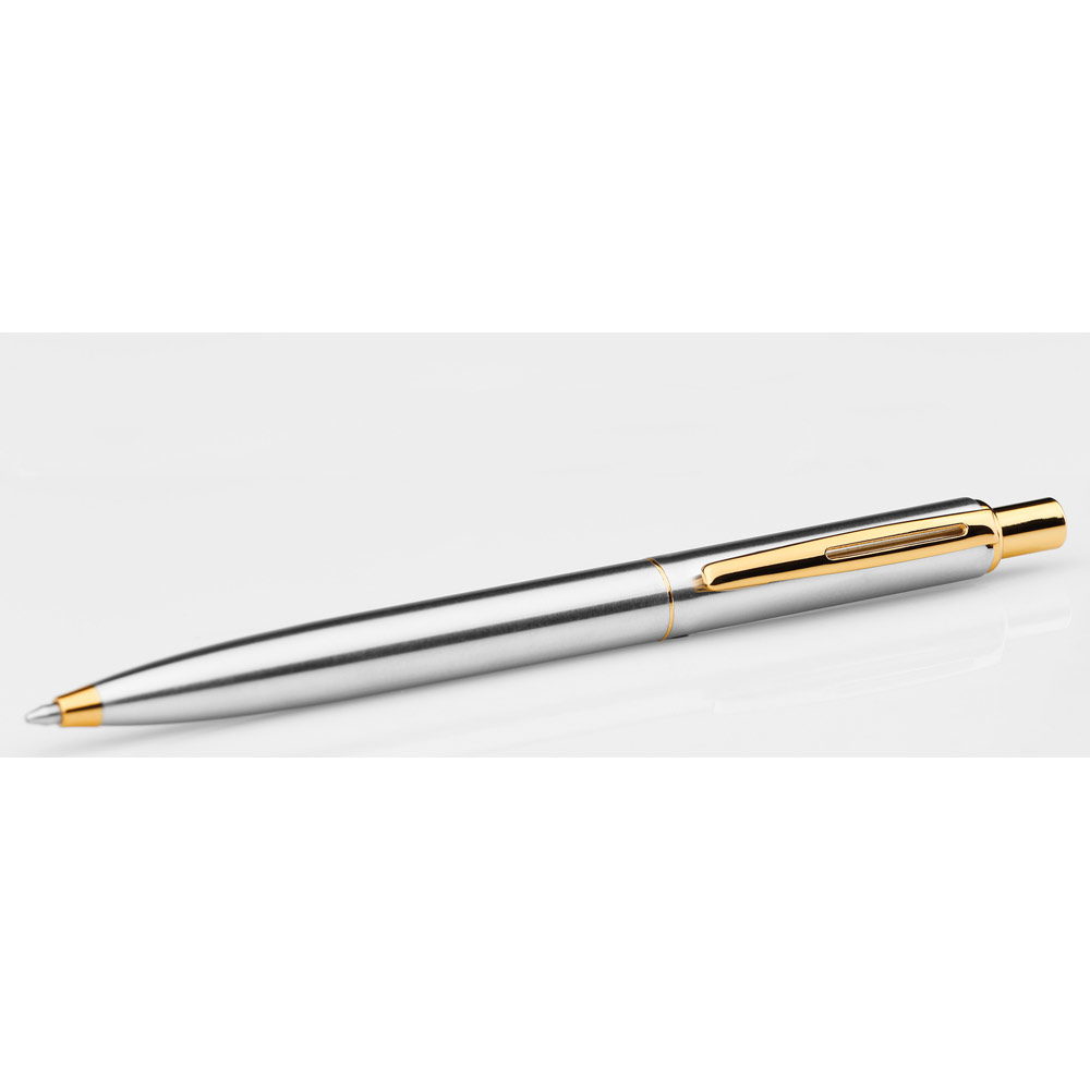 hi!dea 81170 - Stylo à bille en acier Inoxidable avec corps brillant et agrafe