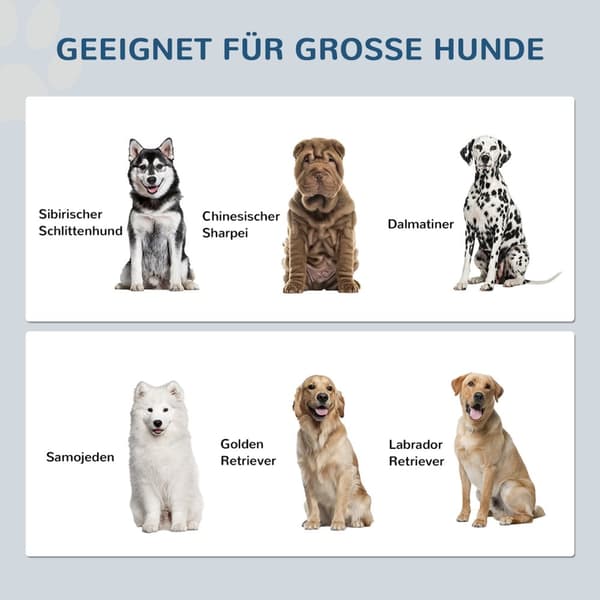 Fôringsskål, hevet fôringsstasjon med 2L fôringsskål i rustfritt stål, oppbevaringsplass, dobbel dør med lås, hundestang for ekstra store hunder, hvit