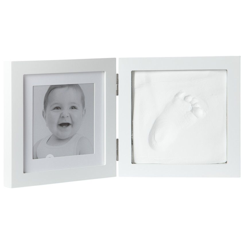 Cadre photo avec 1 empreinte - Blanc