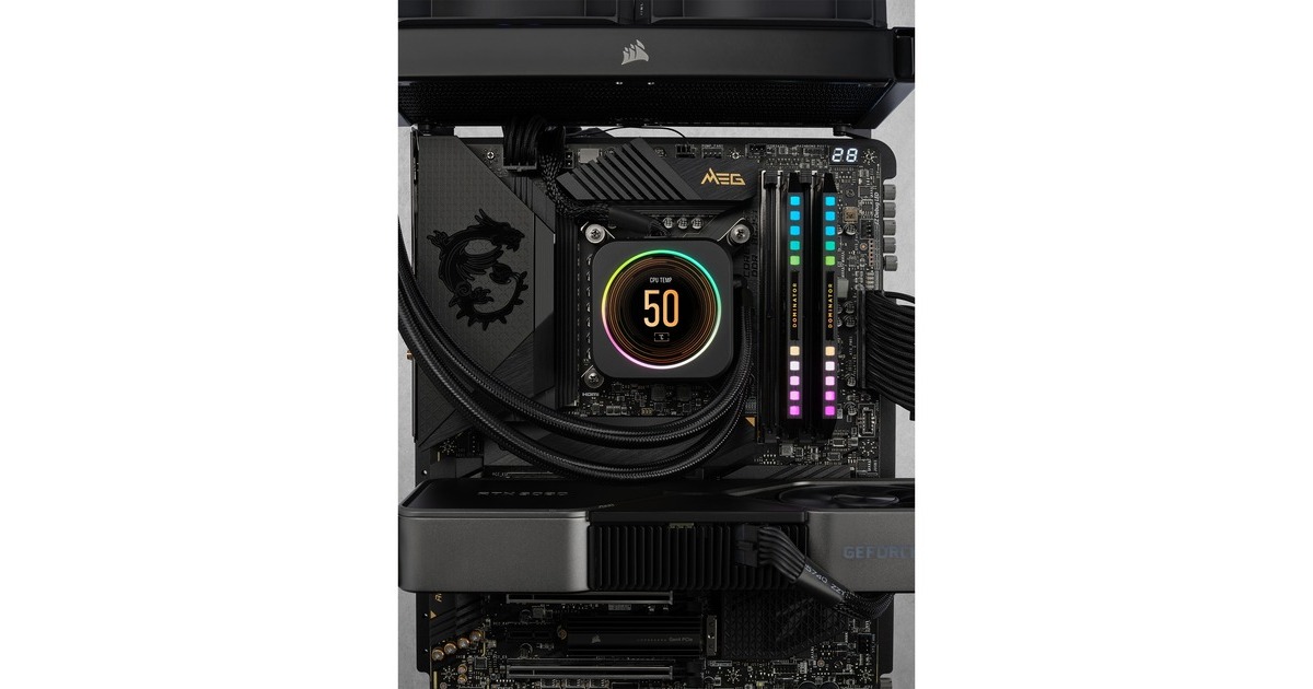 Corsair32 GB DDR5-6200 Kit werkgeheugen  (Zwart, CMT32GX5M2X6200C36, Dominator Platinum RGB, XMP)