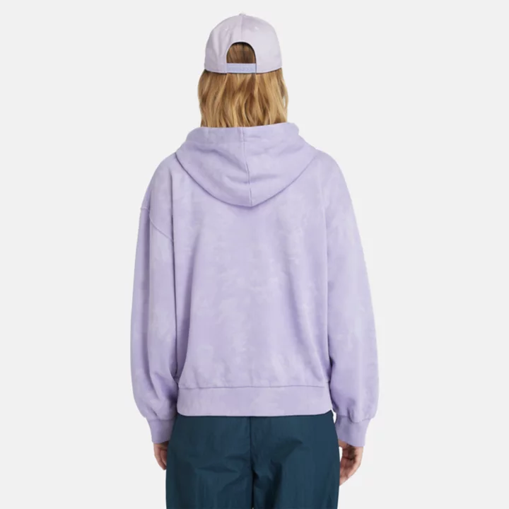 Sweat à capuche tie & dye saisonnier pour femme en violet