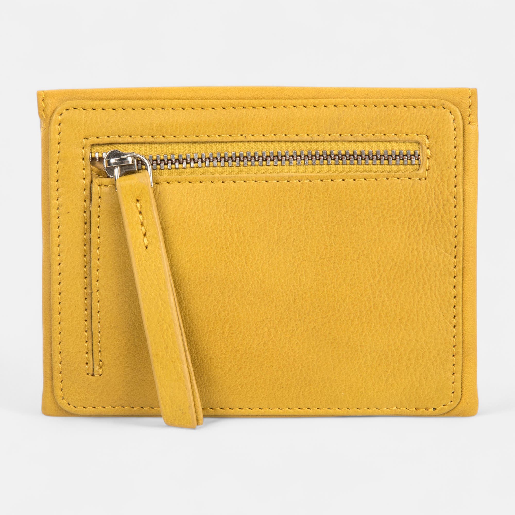 Petite maroquinerie en cuir jaune