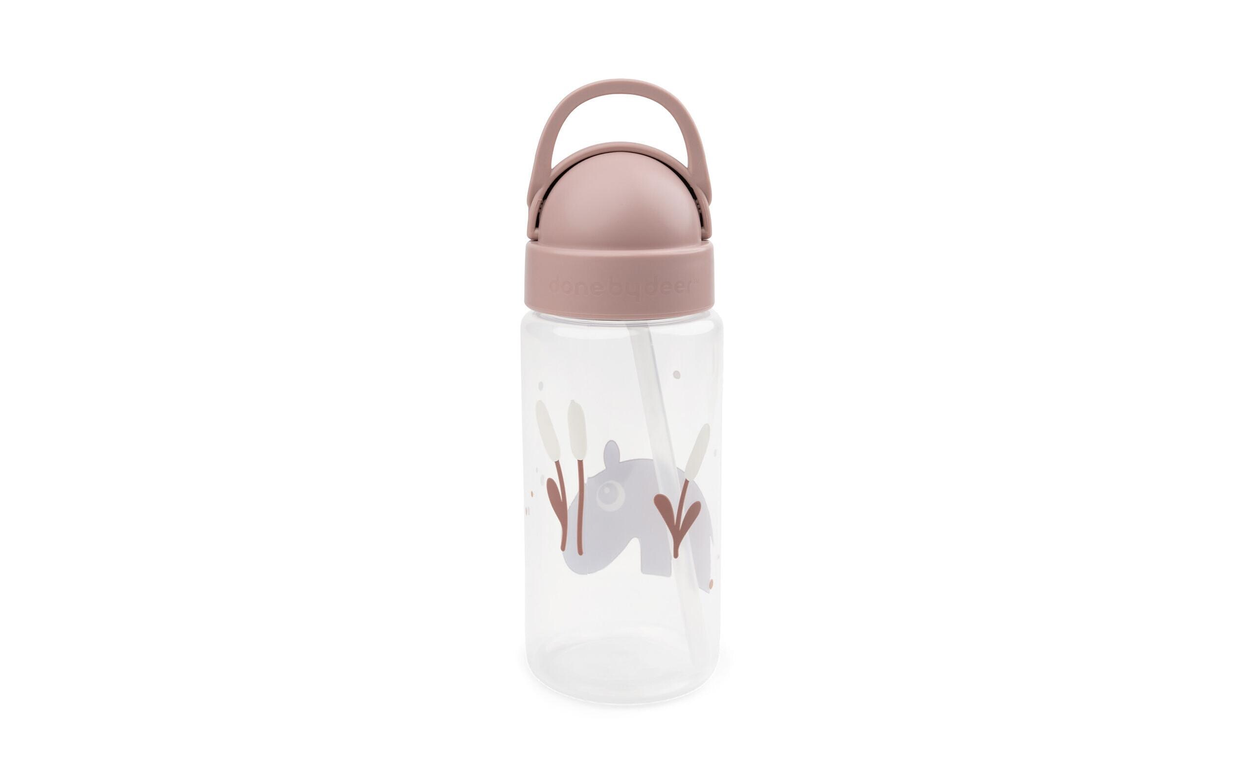 Trinkflasche Ozzo Rosa 350 mlTrinkflasche mit Strohhalm