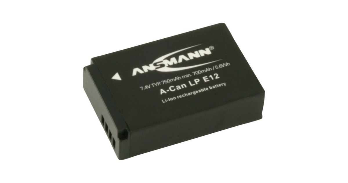 AnsmannA-Can LP-E12 oplaadbare batterij  (Zwart)