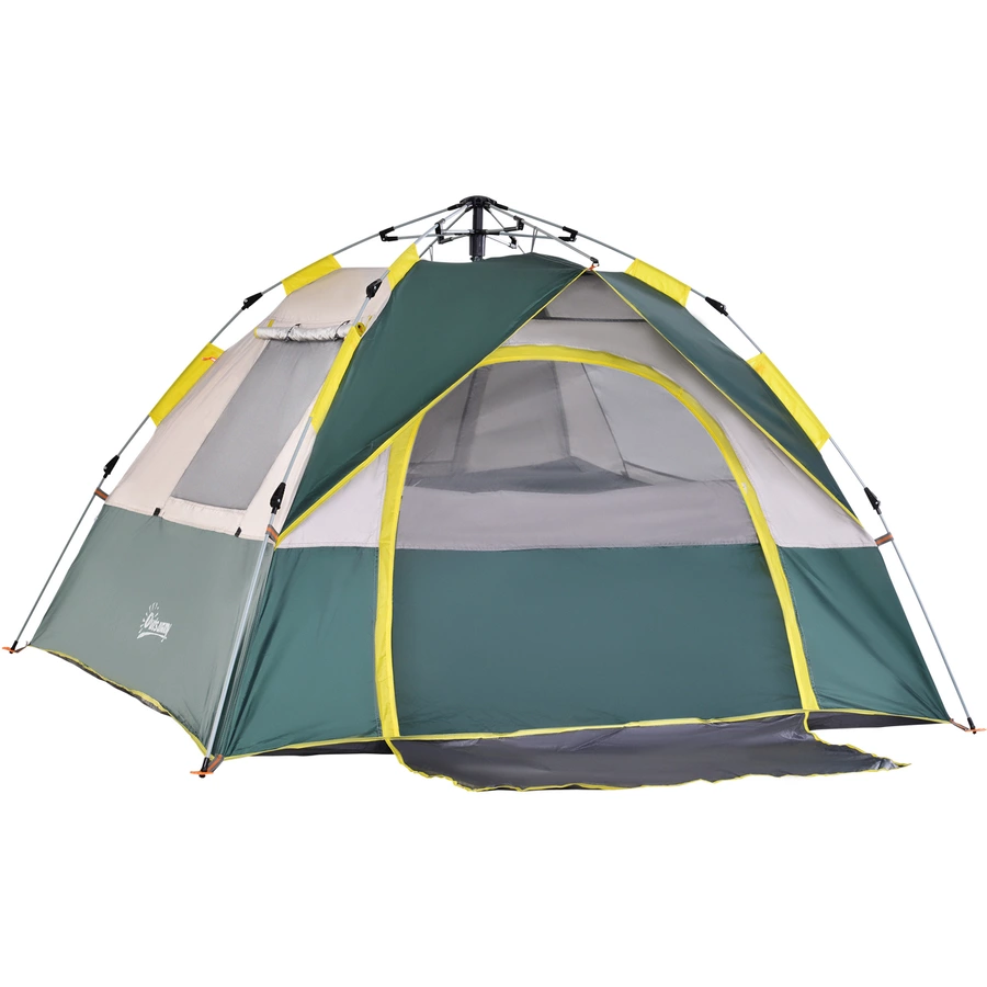 Outsunny Campingzelt für 3-4 Personen olivegrün