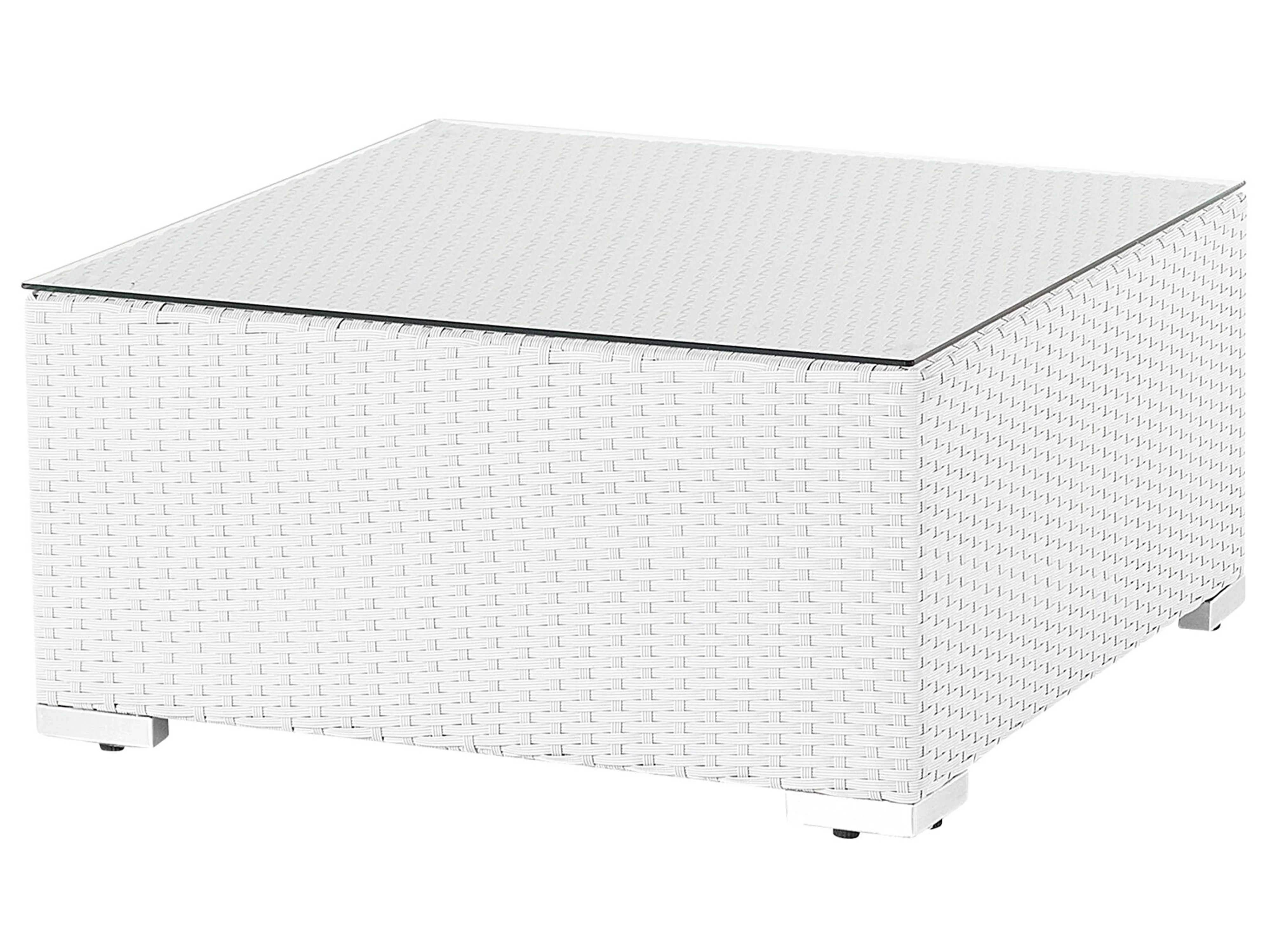 Tuin hoekloungeset met tafel 4-zits SANO linkszijdig modulair PE rotan Wit
