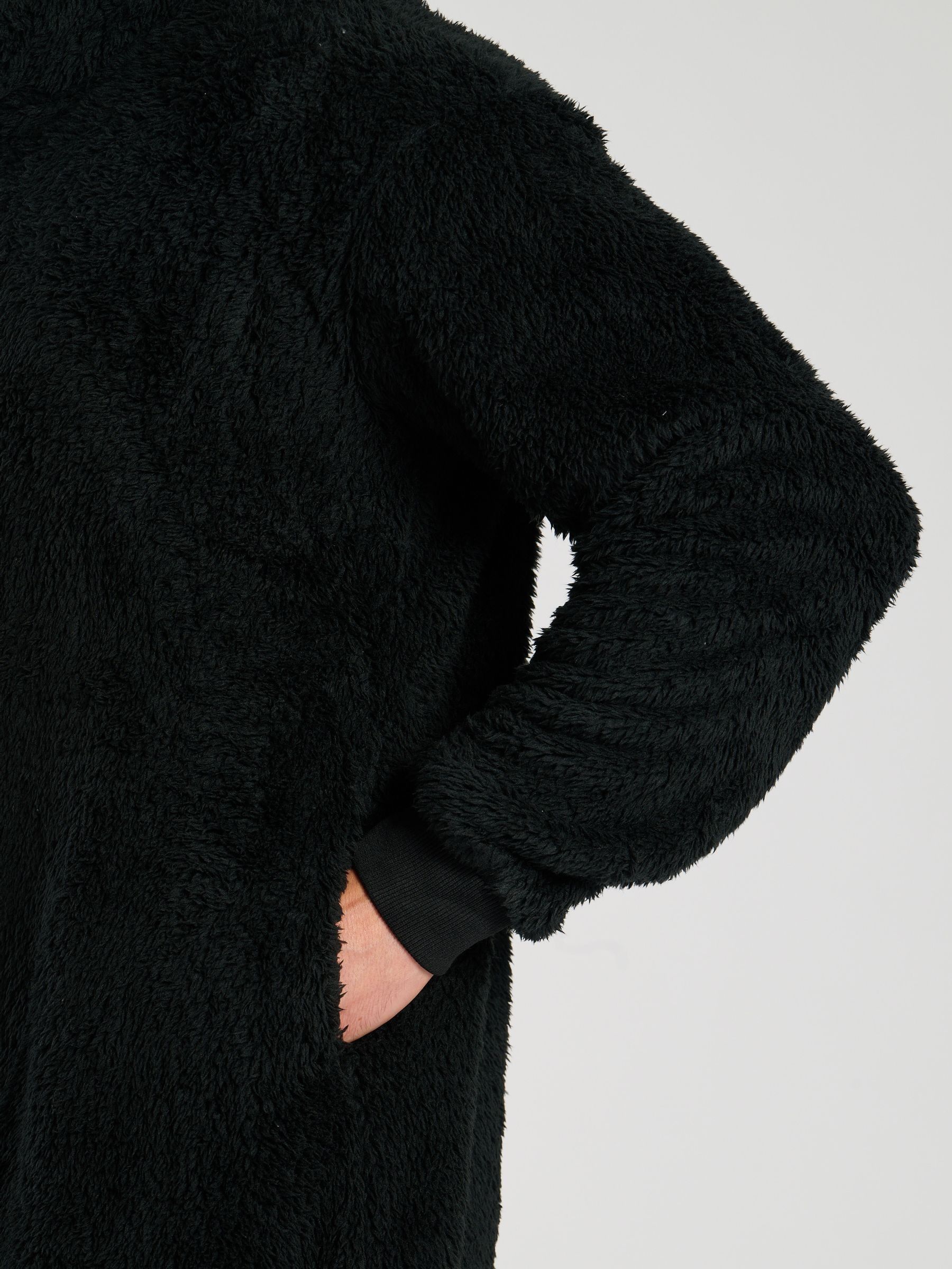 Zwart - Loungeable Sherpa All-in-one met capuchon voor heren