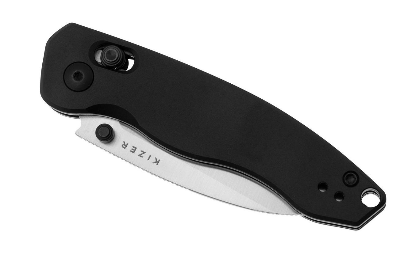 Kizer Exist V3681C1, Satin 154CM, Black Aluminum zakmes, Nick Serrano design