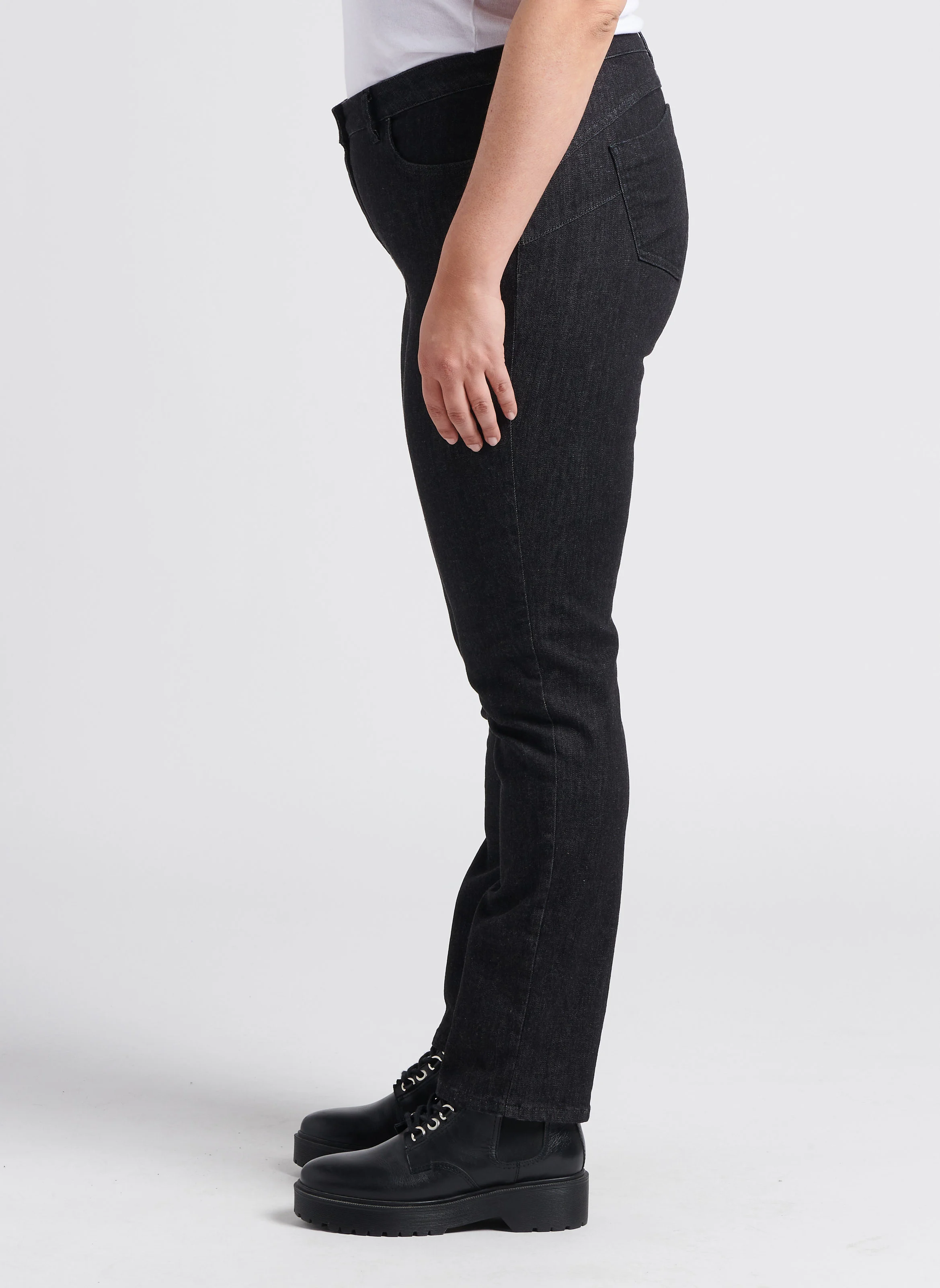 IESI - Jean slim taille haute en coton| Noir