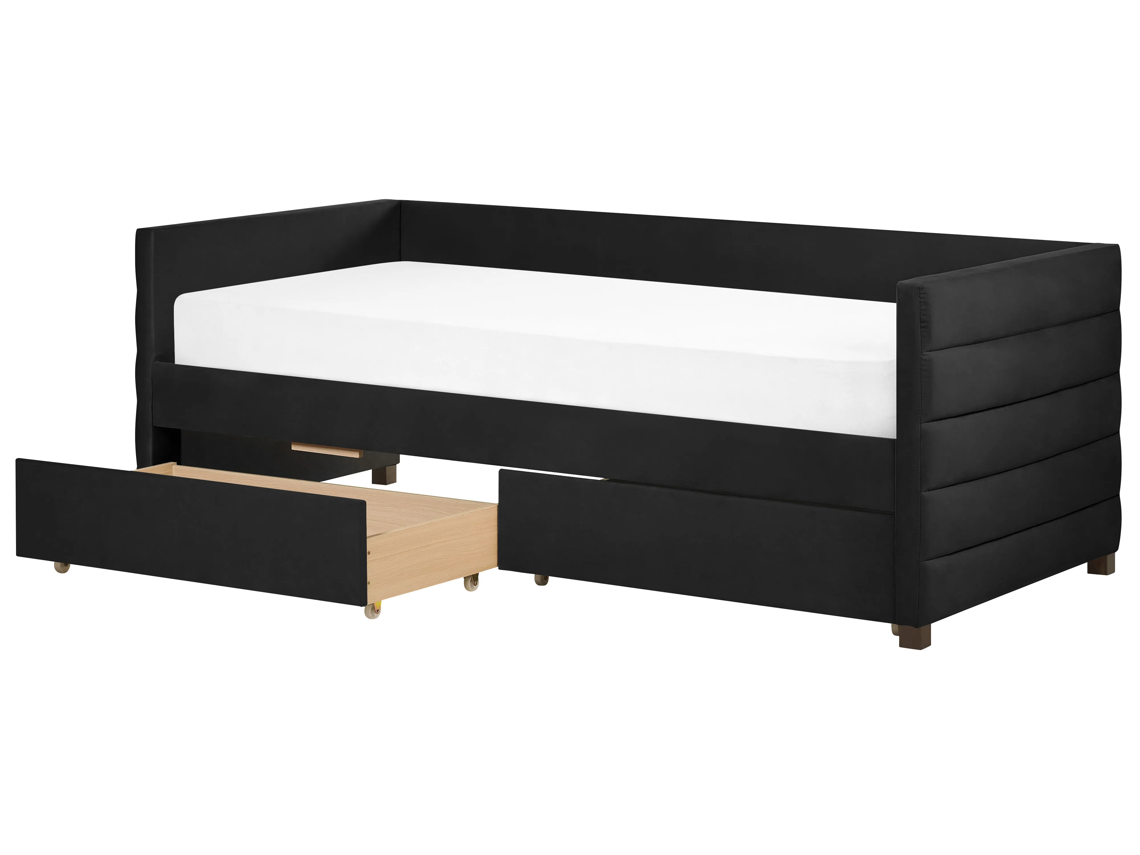 Bedbank met opbergruimte Fluweel MARRAY 90 x 200 cm Zwart