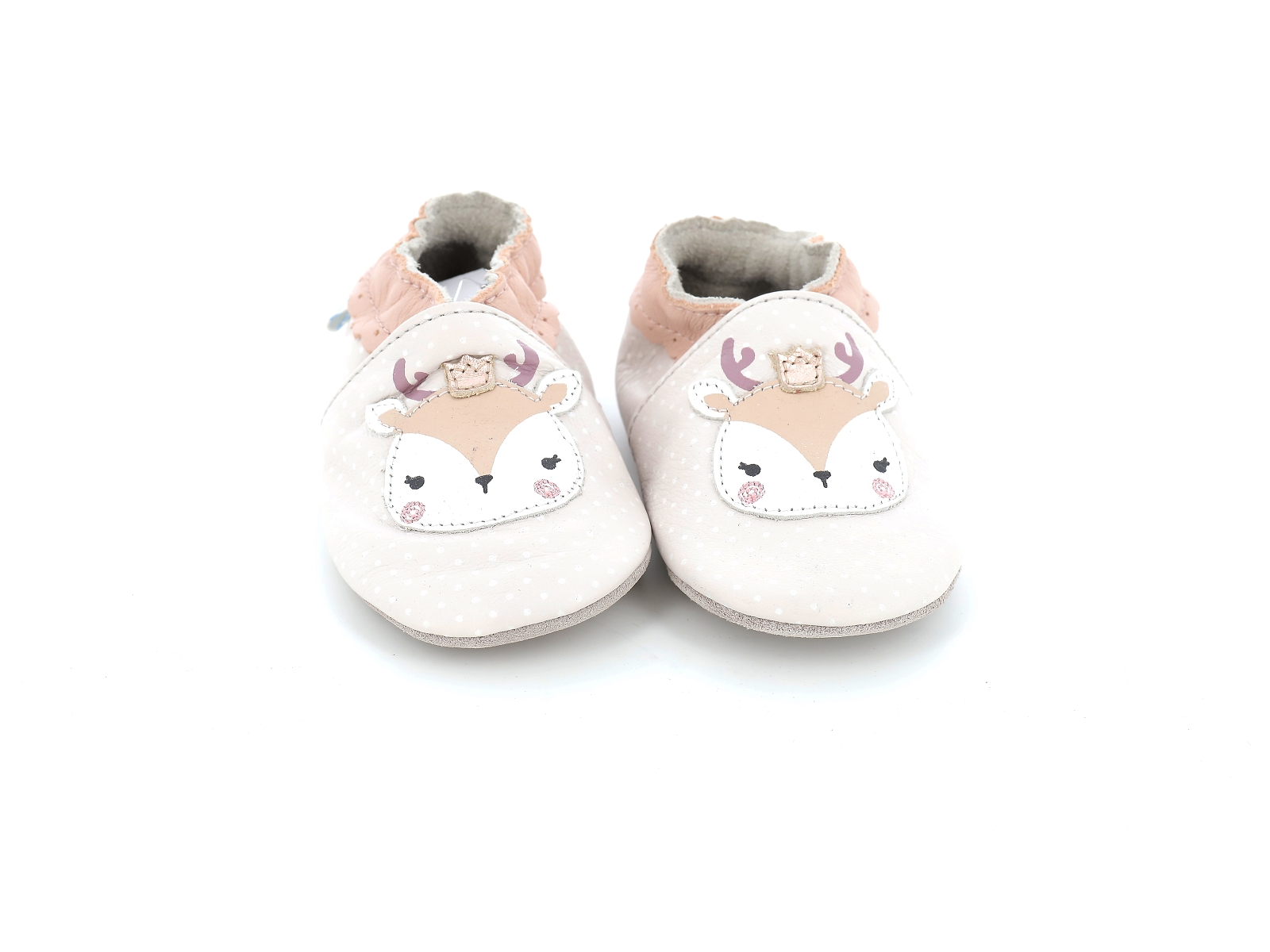 Robeez-FANCY SNOW Cuir Beige Clair