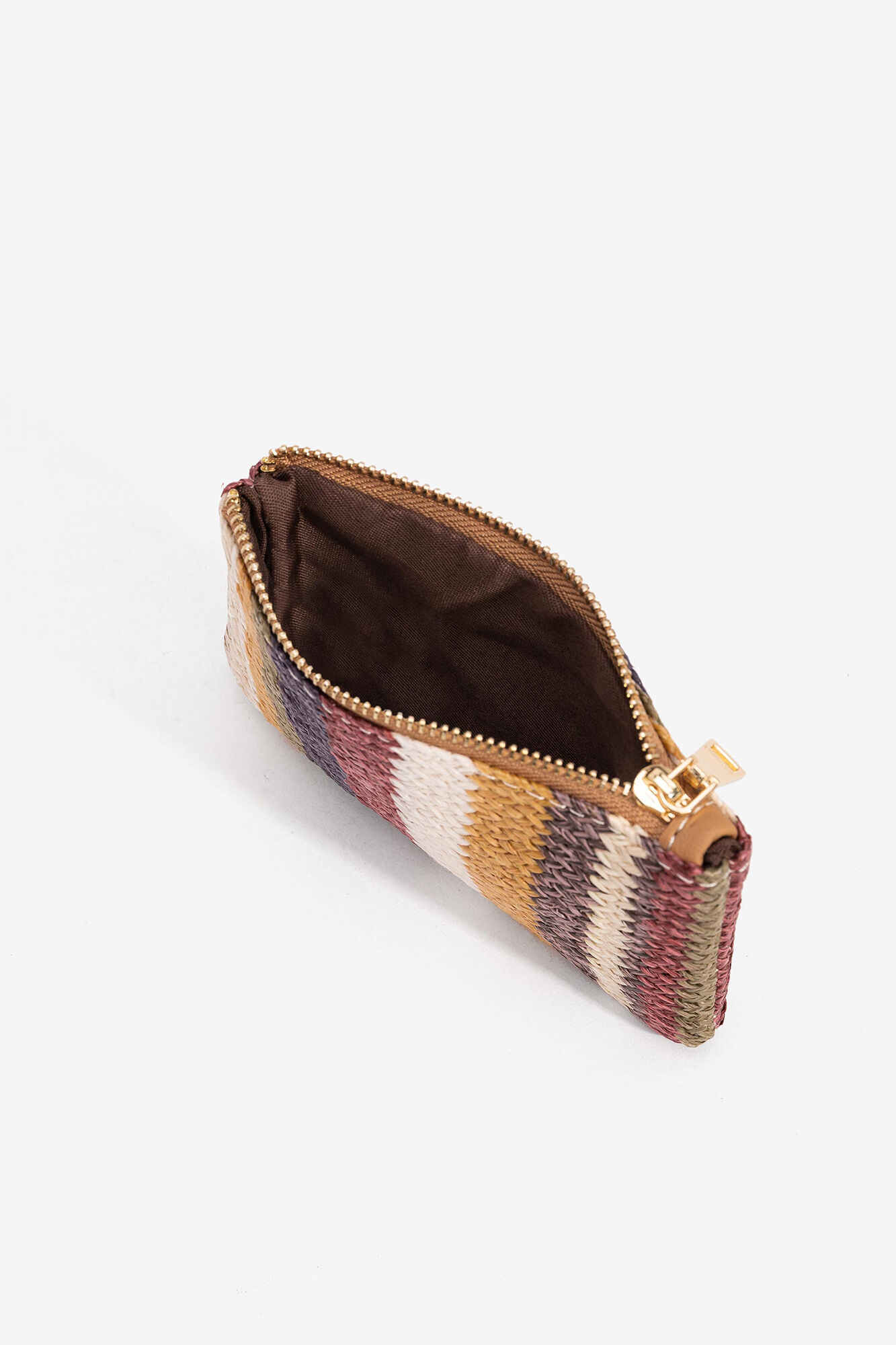 Bolso com efeito de palha multicolorida - Amarelo