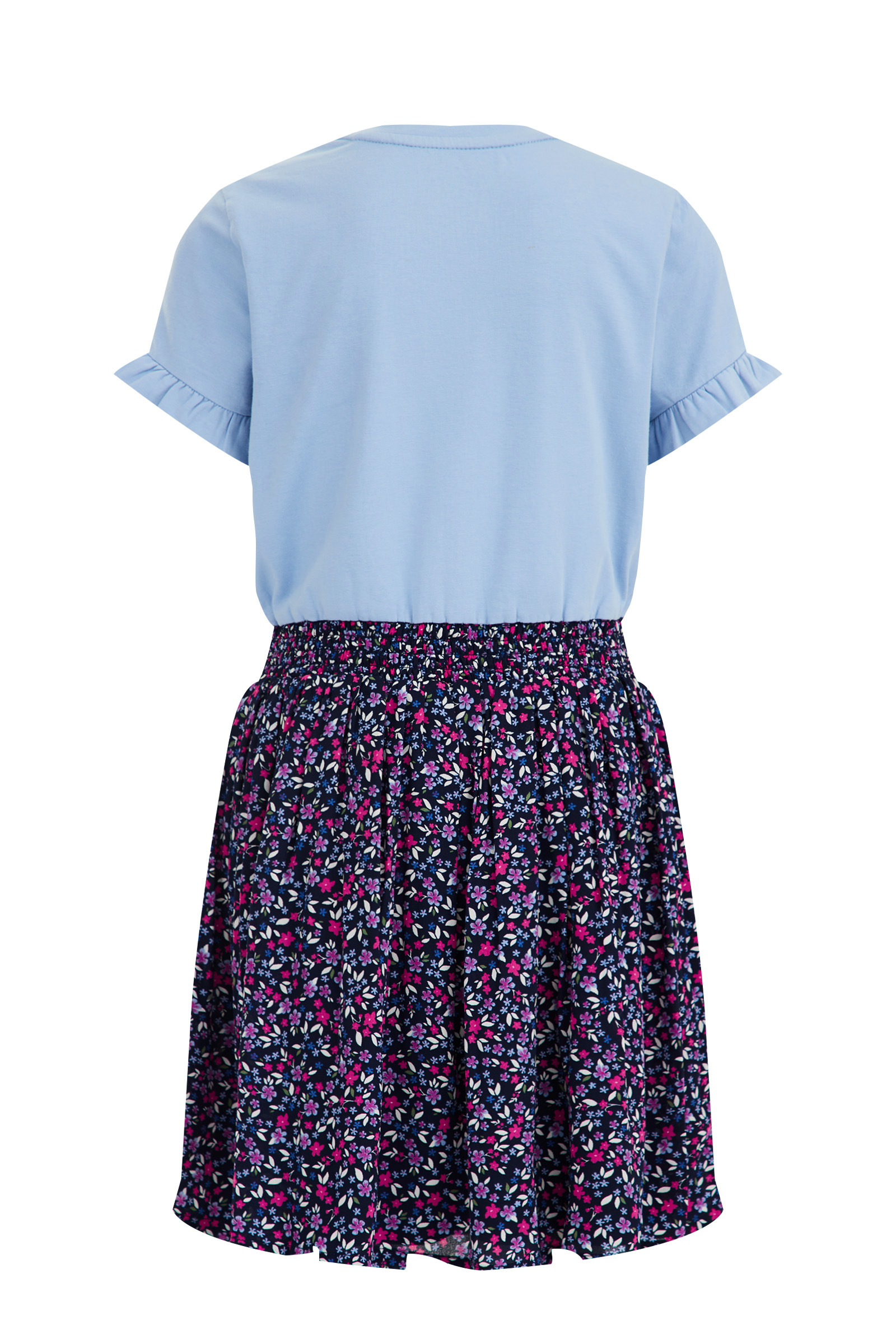 Meisjes jurk met dessin WE Fashion Blauw