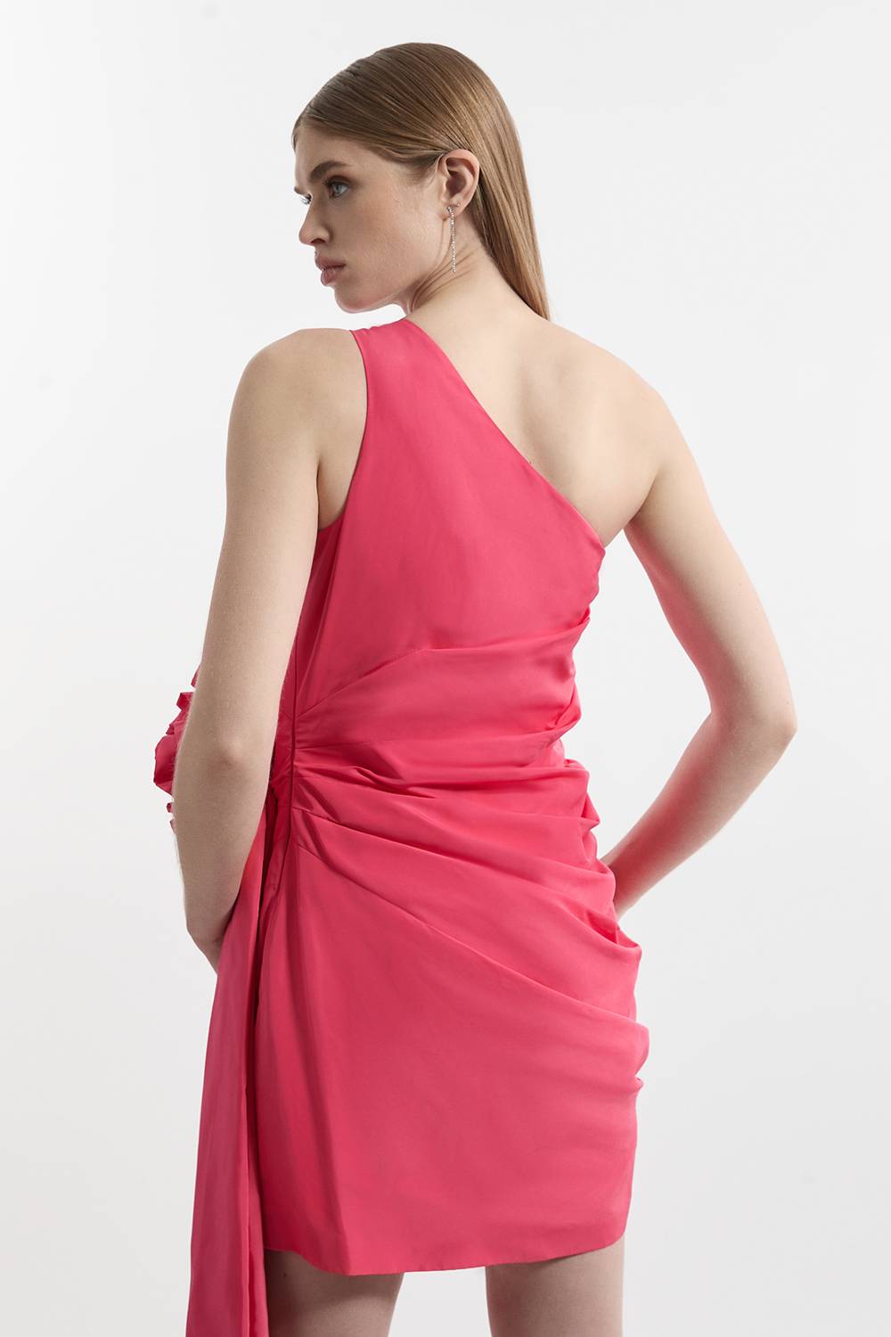 KarenMillen Taffeta Bandeau Robe Mini Drapée à Rosette Sur Mesure