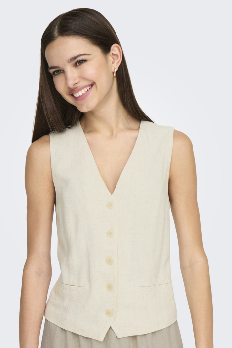 Only ecru dames gilet