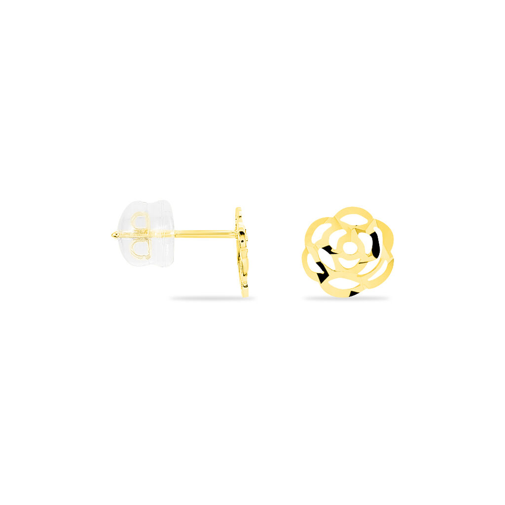 Boucles D'oreilles Puces Philine Fleur Or Jaune