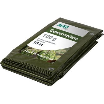 Bâche toile avec oeillets, 3 x 4 m, 100 g, vert