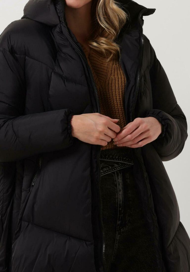 CANADIAN zwarte canadian gewatteerde jas eugenie recycled long