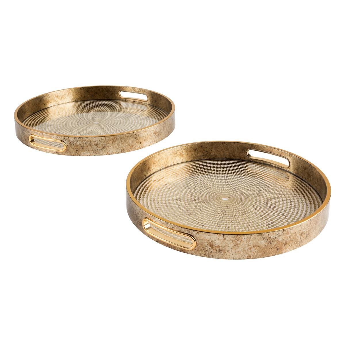 PLATEAU ELYA VERRE RESINE OR D.31.7X4CM