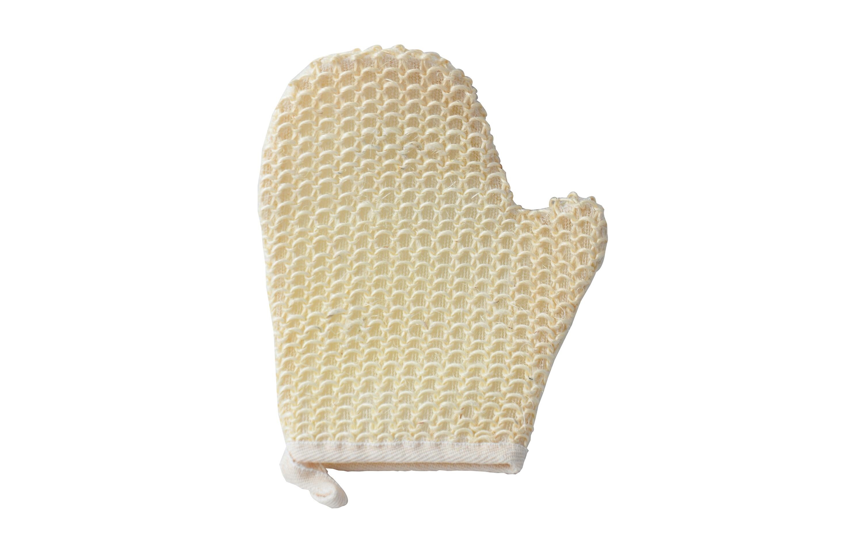 Peelinghandschuh aus Sisal 25 x 18 cm, WeissBadehandschuh