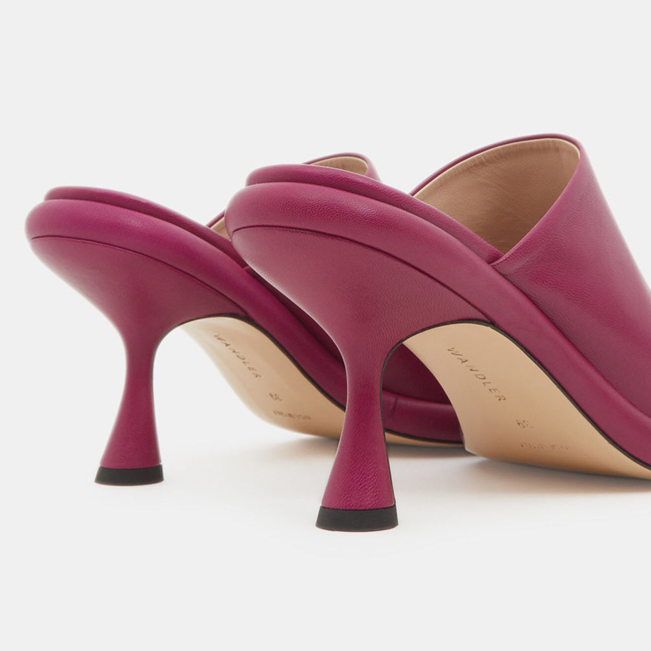 Wandler Mules en Cuir June rose foncé - Talon 7 cm