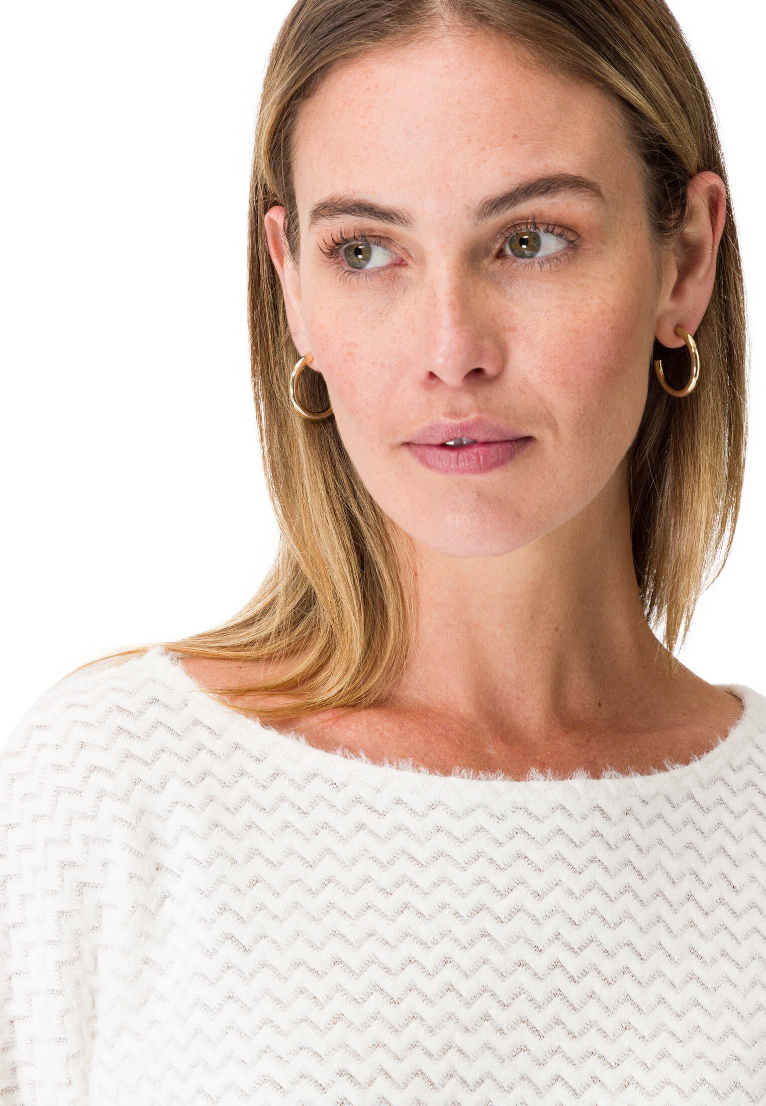 zero| Damen Sweatshirt mit Dreiviertelarm