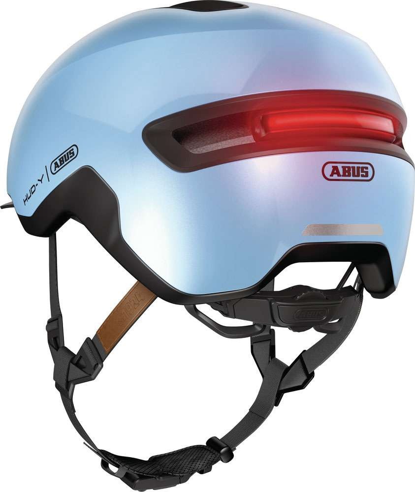ABUS HUD-Y cykelhjelm LED Iced Blue