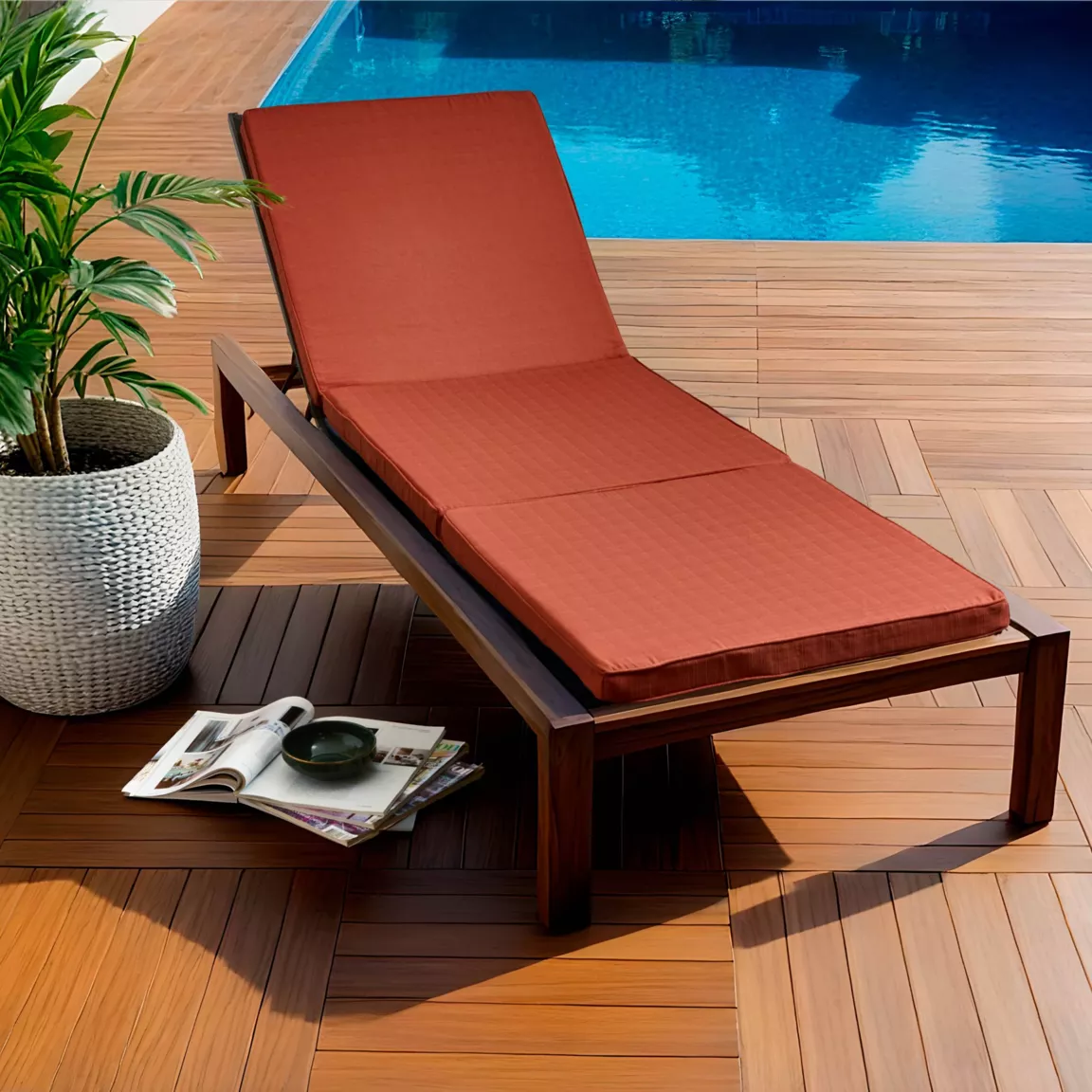 Coussin de transat déhoussable (190 x 60 cm) Sunset Terracotta
