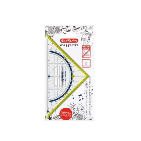 Herlitz Geometriedreieck My Pen mit Griff 16cm farbig