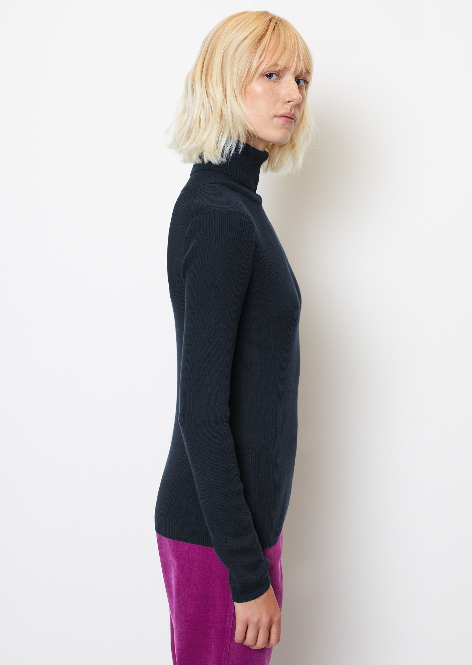 Rollkragenpullover slim aus Organic Cotton