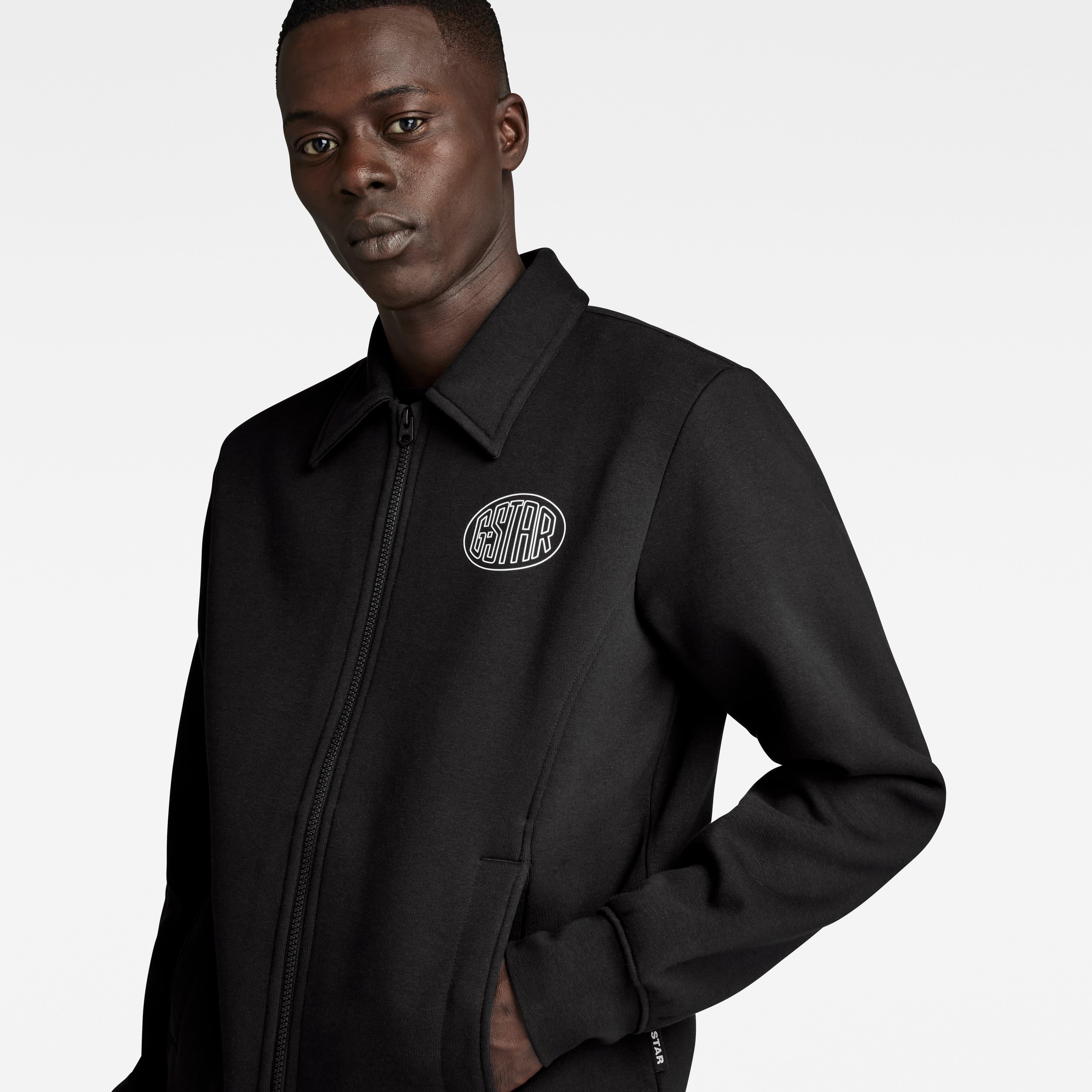 G Star Polo Collar Zip Thru Sweater
