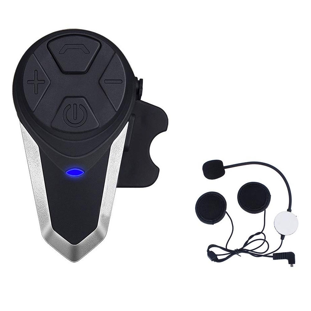 Spritzwasserfestes (IPX6) Motorrad Helm Intercom Bluetooth Headset FM Radio (bis zu 3 Benutzer) - Schwarz