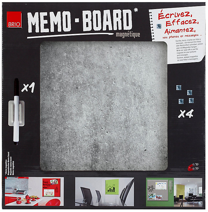 Tableau mémo board effet béton 50 x 50 cm