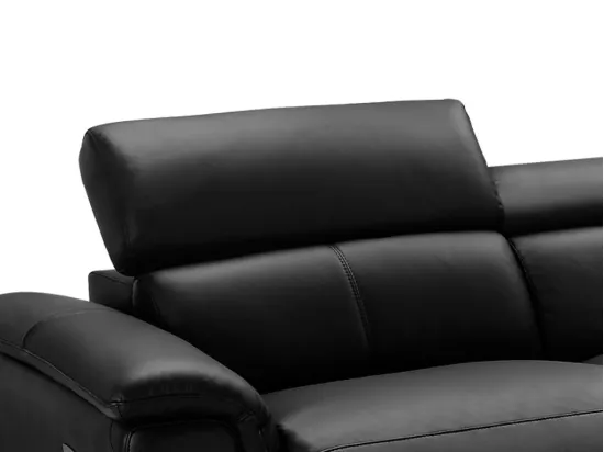 Canapé d'angle relax électrique en cuir SITIA - Noir - Angle droit
