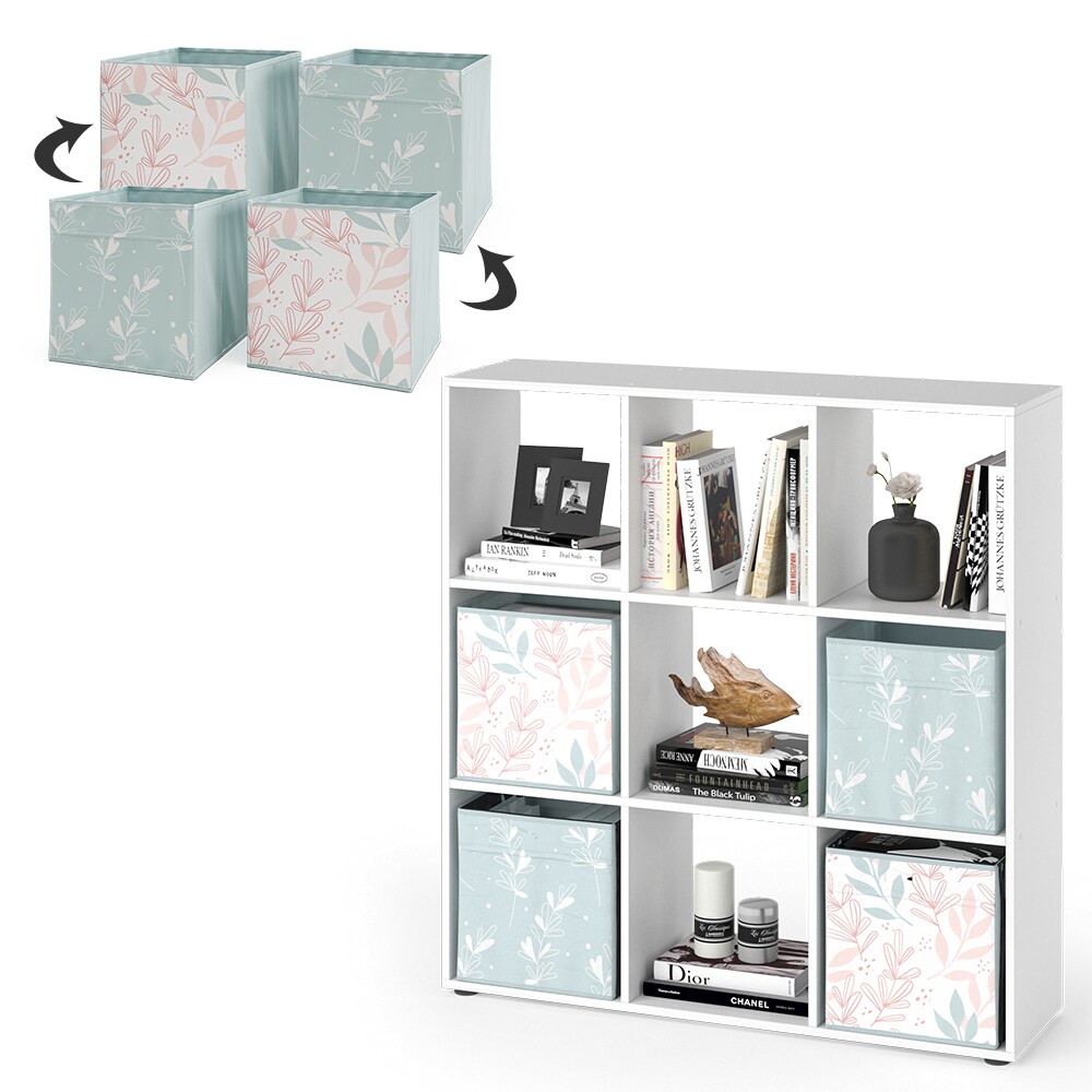 Vicco Raumteiler Würfelregal Standregal Nove Weiß Faltbox Wohnzimmer Regal 104x108 cm modern Ablage 9 Fächer Dekoregal Ordnerregal Aufbewahrung