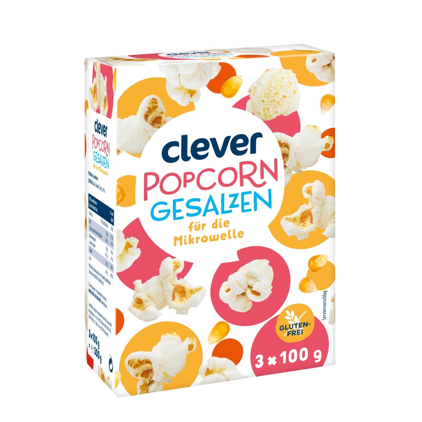 Clever Mikrowellen Popcorn Salz 3er