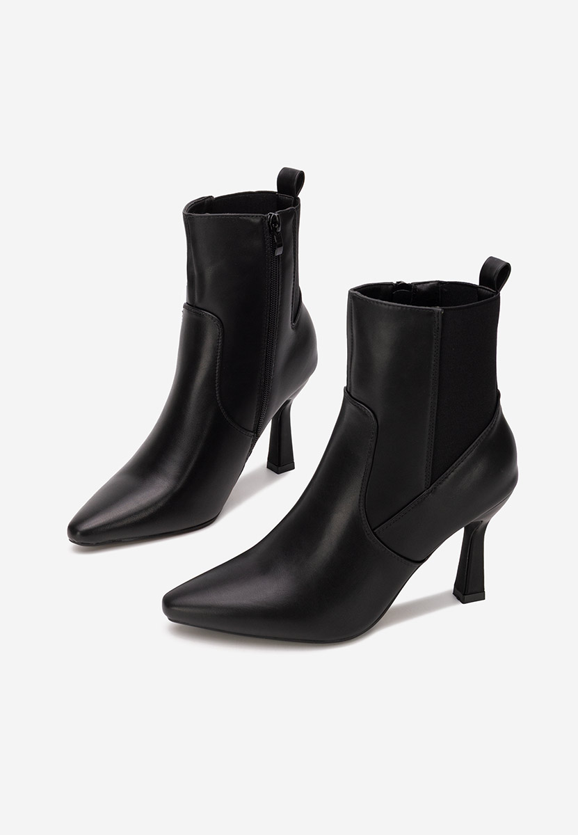 Bottines à talon fin noires Olivinia