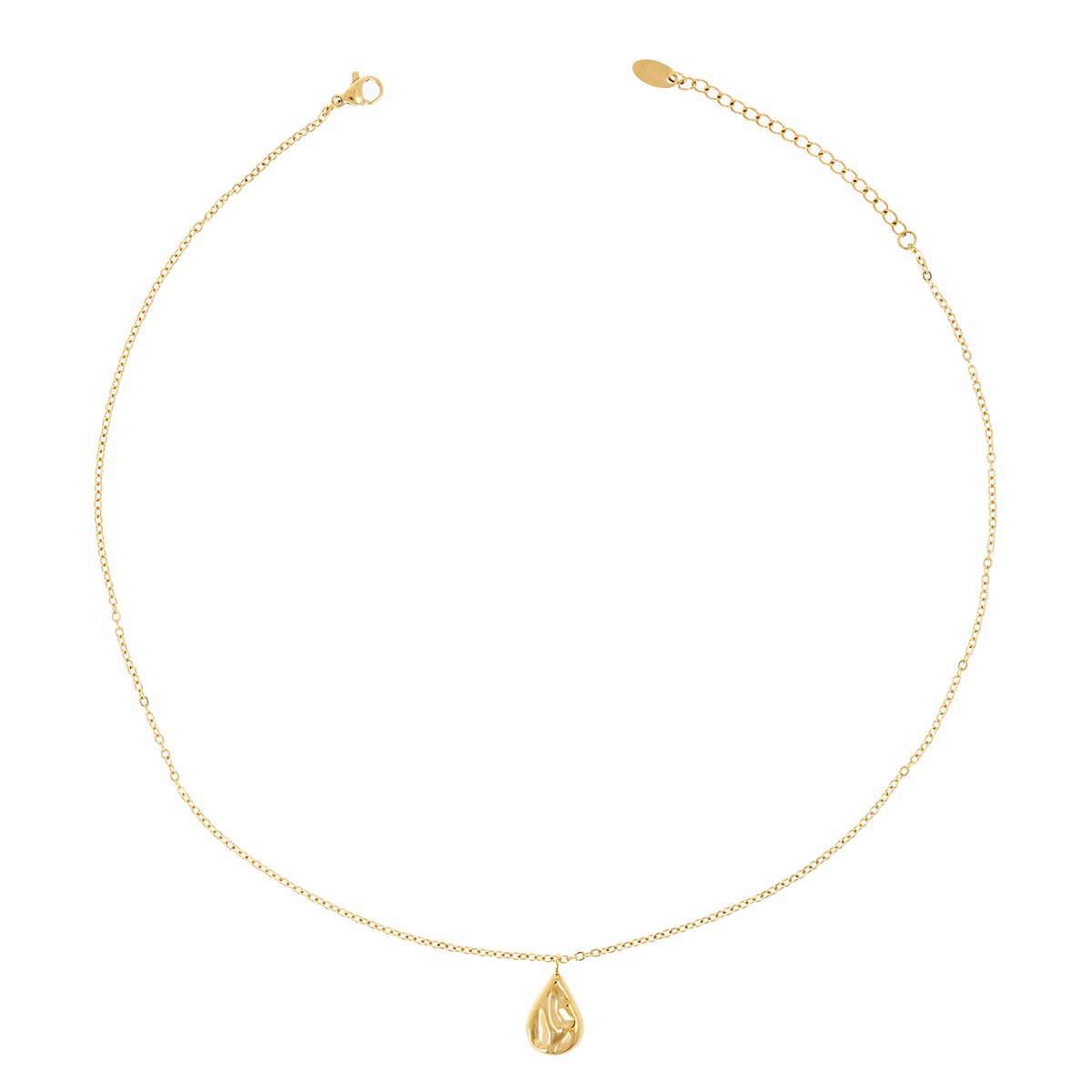 Collier acier jaune 40+5cm