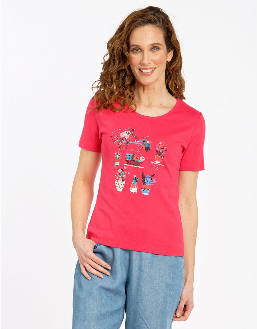 T-shirt fuchsia coton BIO