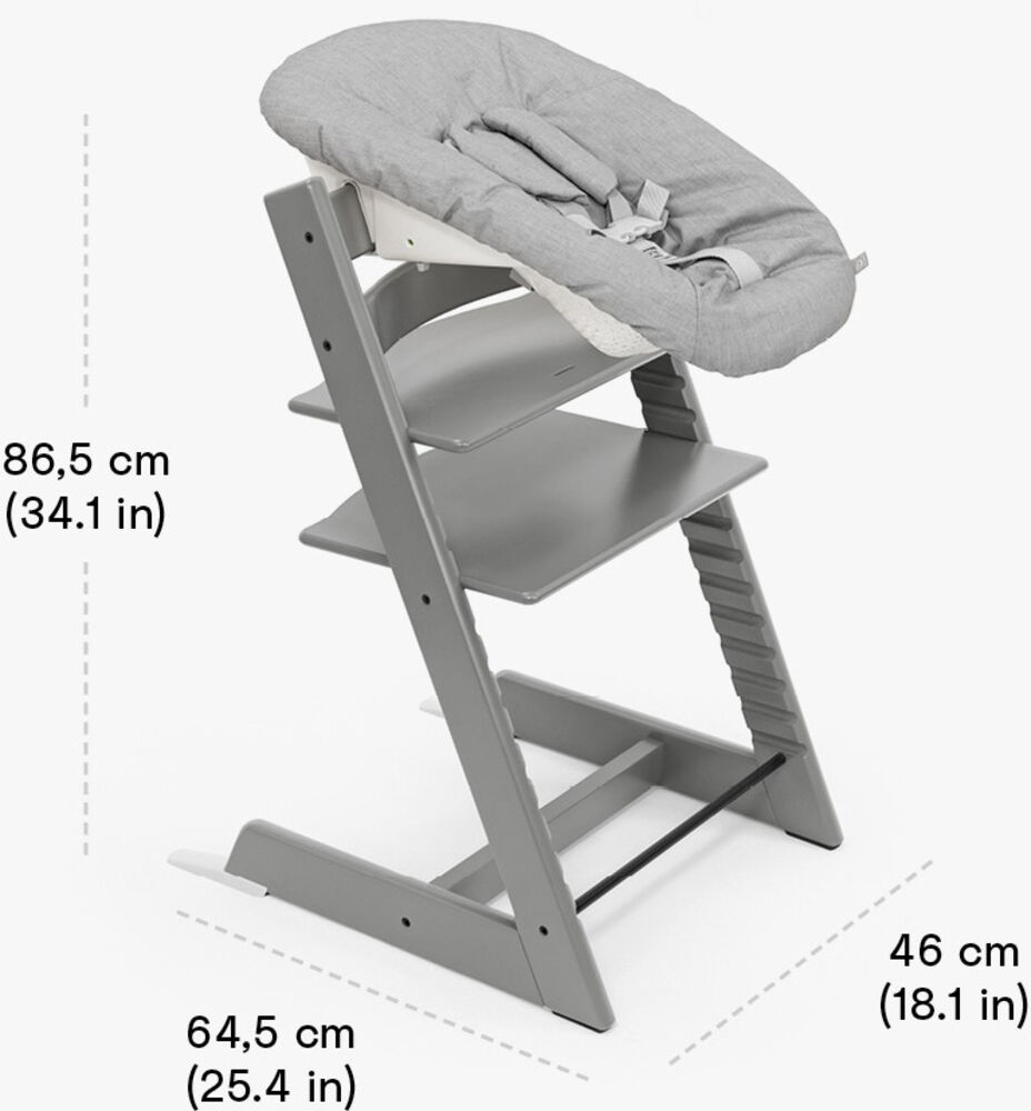 Stokke Tripp Trapp Matstol Bundle inkl. Newborn Set, Storm Grey/Grey